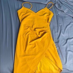Asymmetrical yellow dress